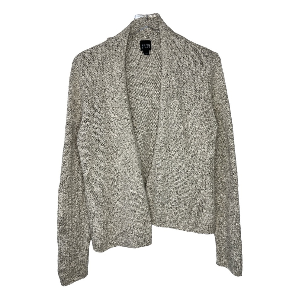 Eileen Fisher Women's Beige Open Front Silk Cardigan Size Small
